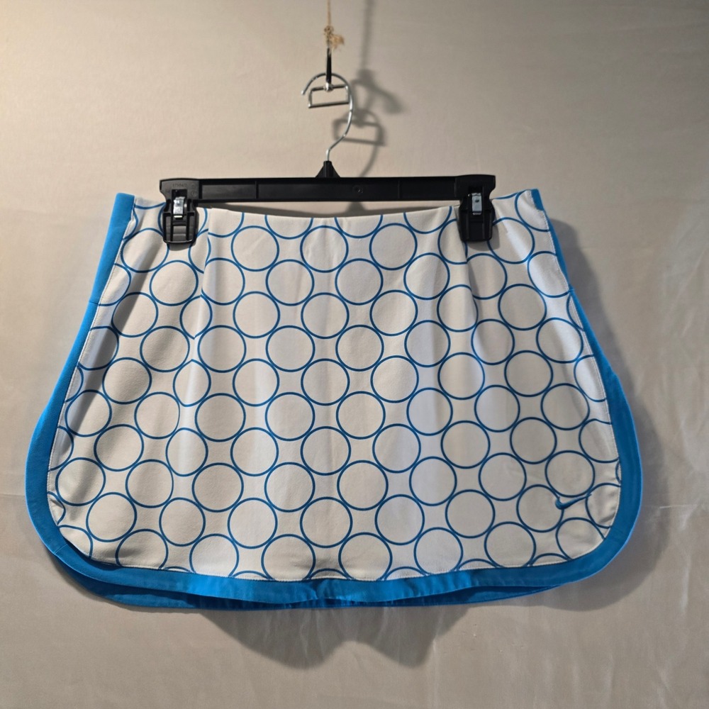 Nike Women's Golf‎ Skort White Blue Circles Built-in Shorts Athletic S/M